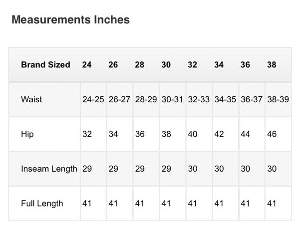 Size chart
