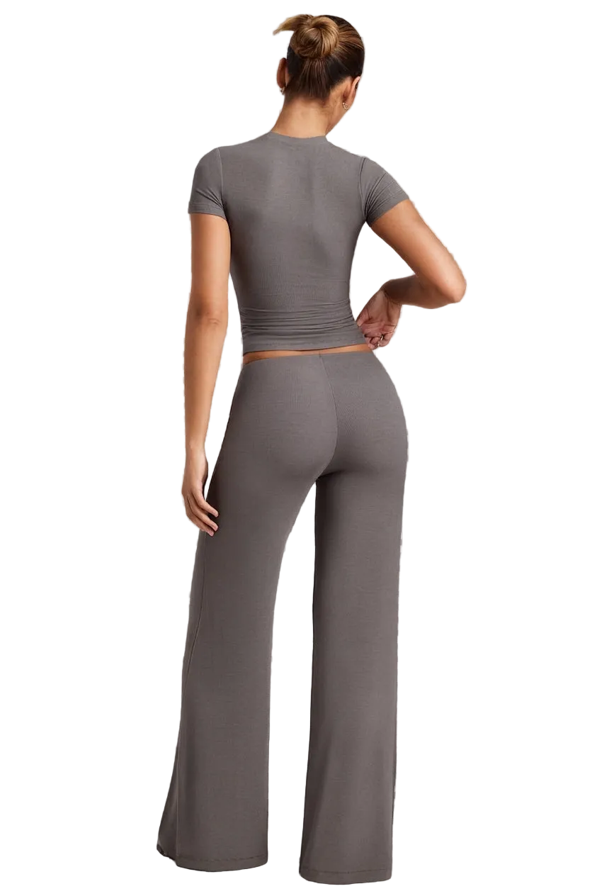 flare pants — Gray-2