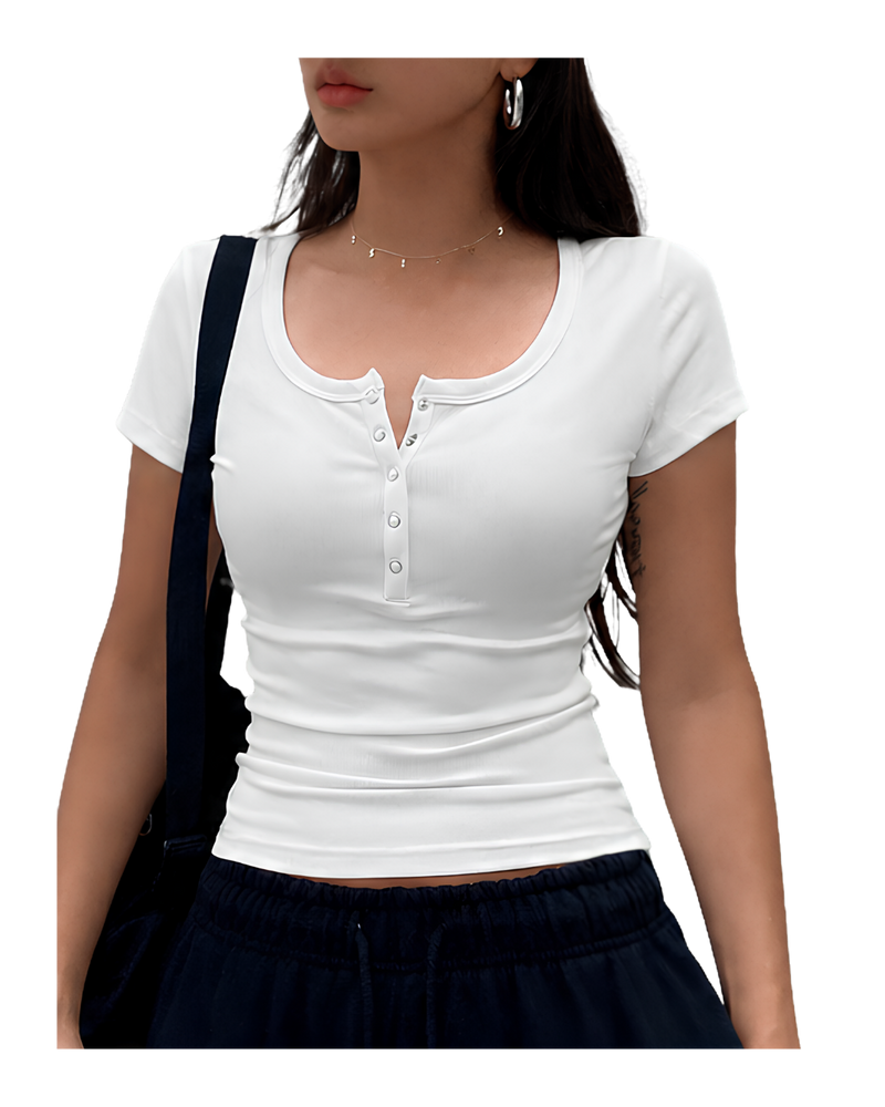 Henley Tess-Half / White